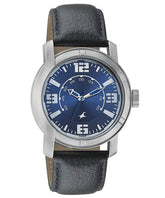 Fastrack Men's Watch Analog, Blue Dial   Leather Strap, 3021SL05